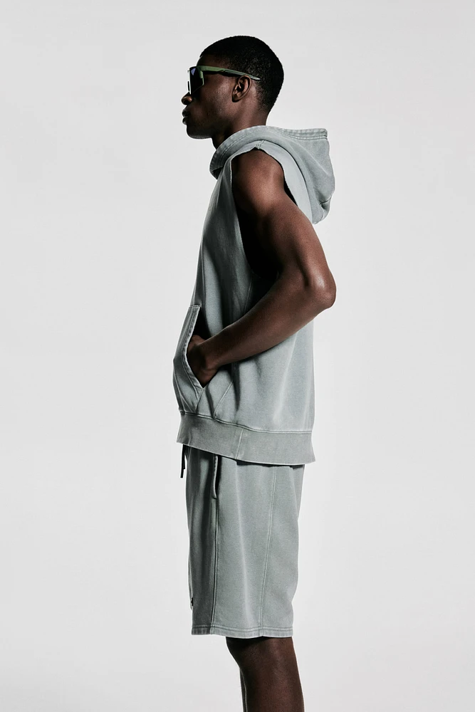 Loose-Fit Sleeveless Sports Hoodie