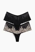2-Pack Lace Hipster Thong Briefs