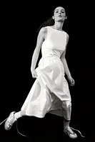 Sleeveless Dress with Flared Skirt