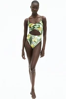 Padded-Cup High-Leg Swimsuit