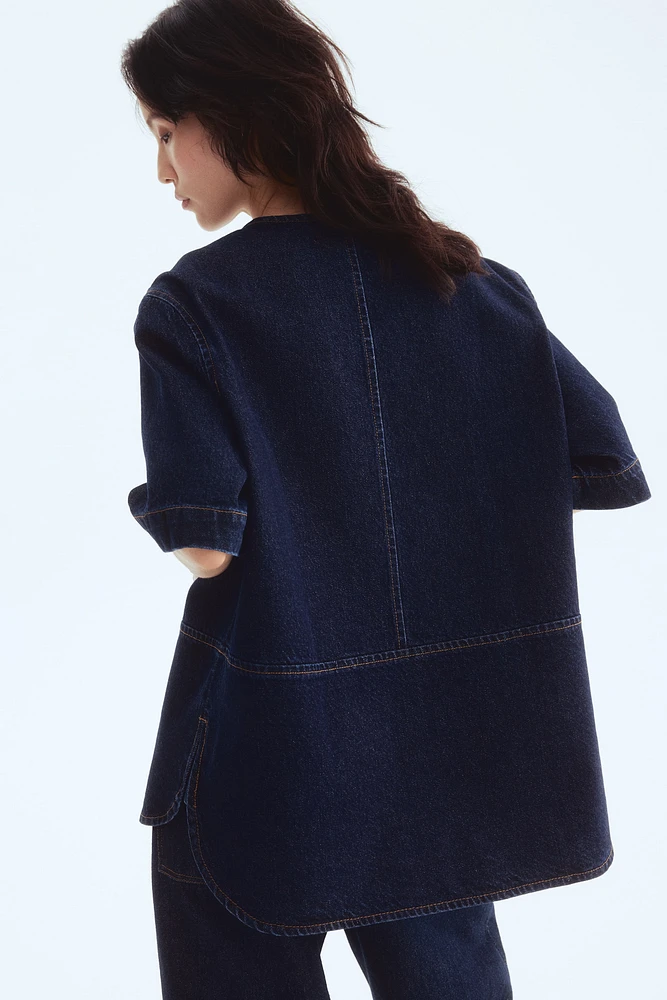 Top popover en denim