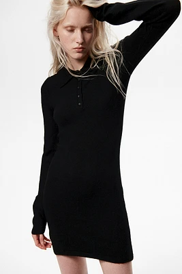 Fine-Knit Polo Dress