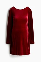 MAMA Velour Dress with Low-Cut Back