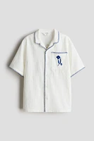 Cotton Resort Shirt with Motif