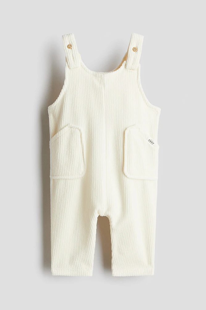 Ribbed Velour Overalls