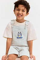 Printed-Motif Overall Shorts
