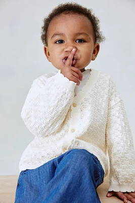 Chandail en tricot pointelle de coton