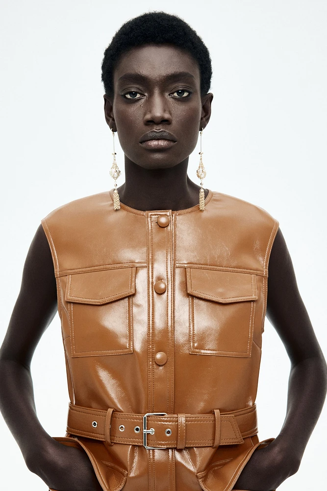 Coated Cargo Dress