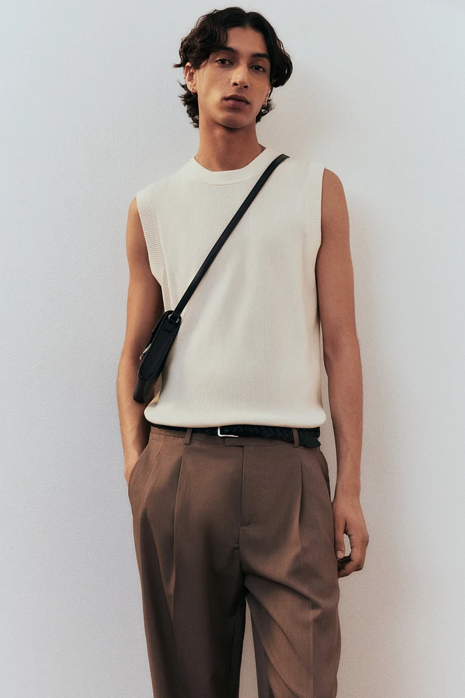 Regular-Fit Ribbed Sweater Vest