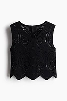 Crochet-Look Sweater Vest