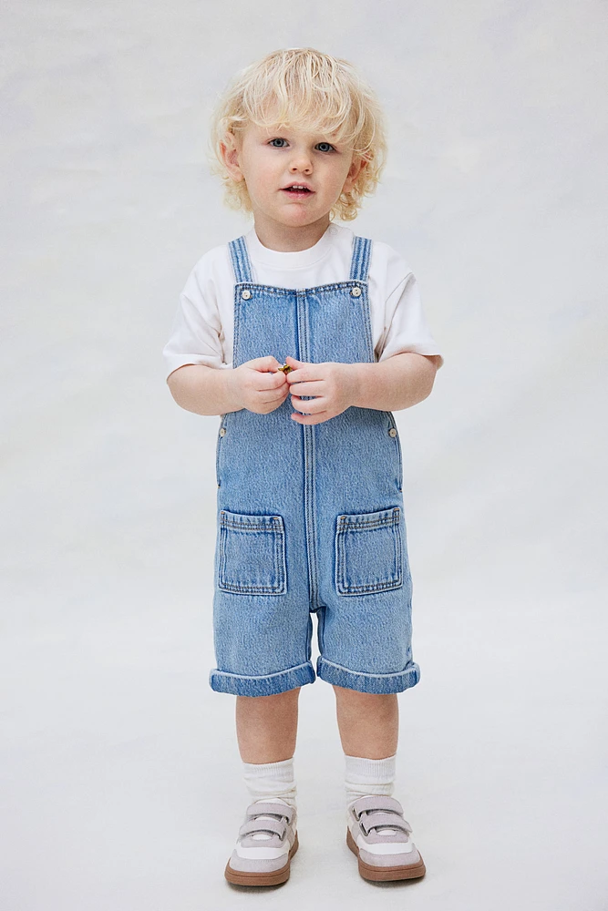 Denim Overall Shorts