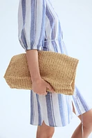 Linen-blend dress