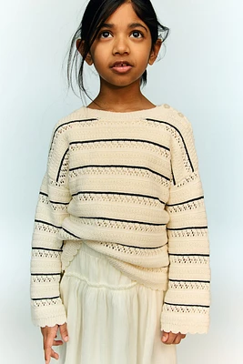 Chandail en tricot pointelle de coton