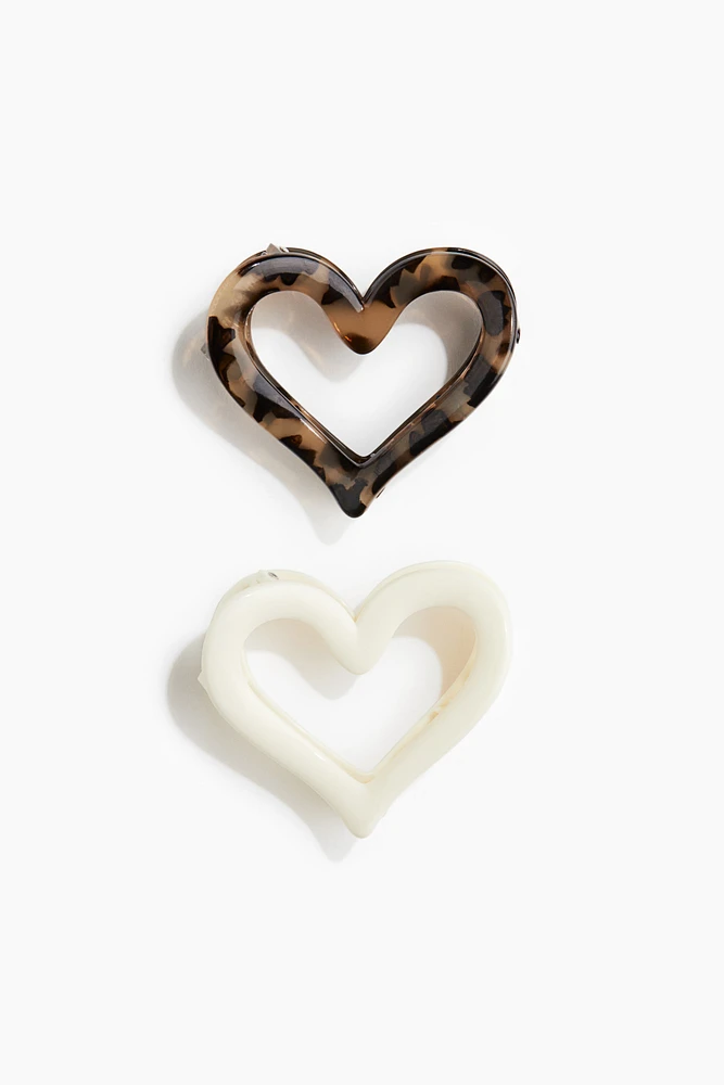 2-Pack Heart-Shaped Hair Claws