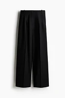 Wide-Leg Linen-Blend Pants