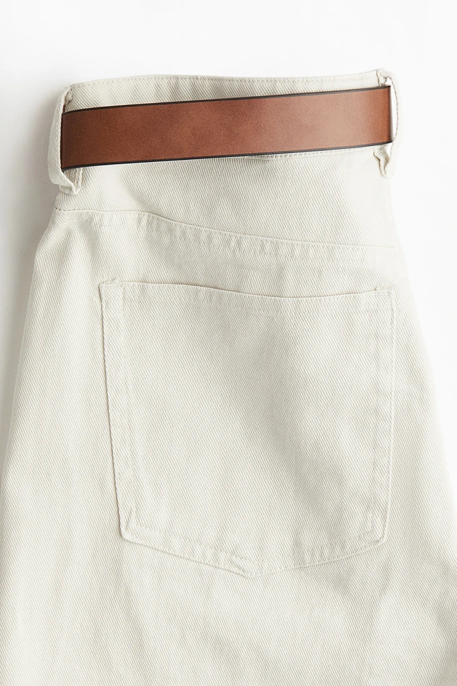 Belted Twill Pants