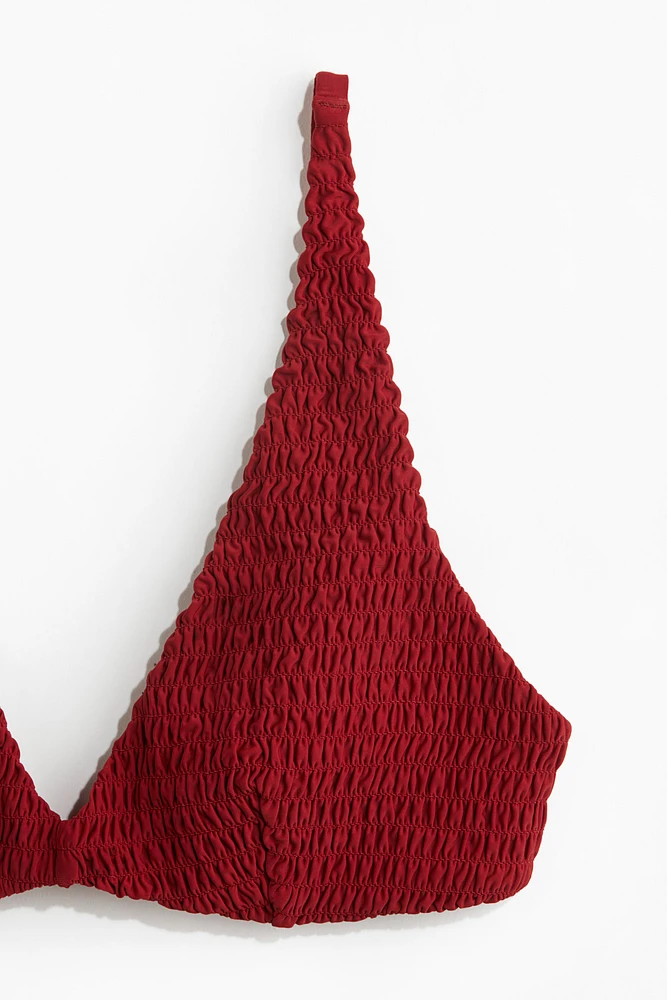 Smocked Triangle Bikini Top