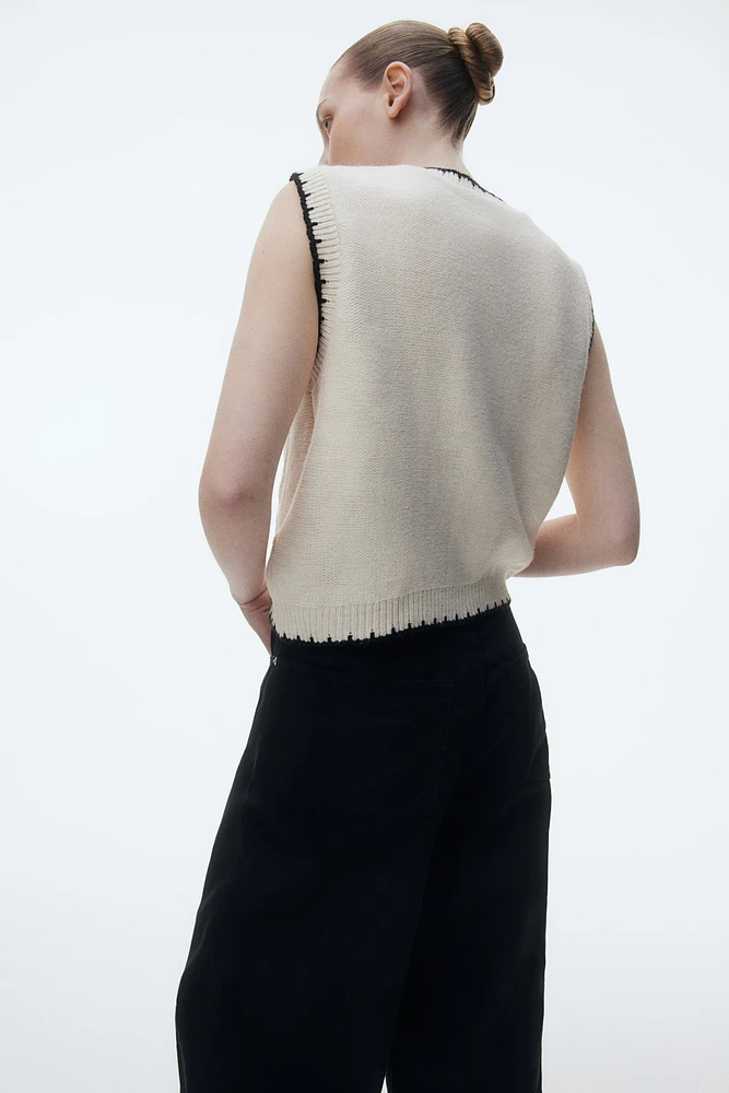 Button-Front Cable-Knit Sweater Vest