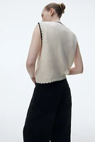 Button-Front Cable-Knit Sweater Vest