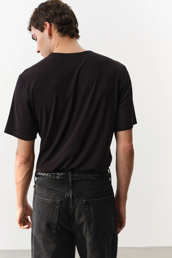 Slim-Fit Ribbed T-Shirt