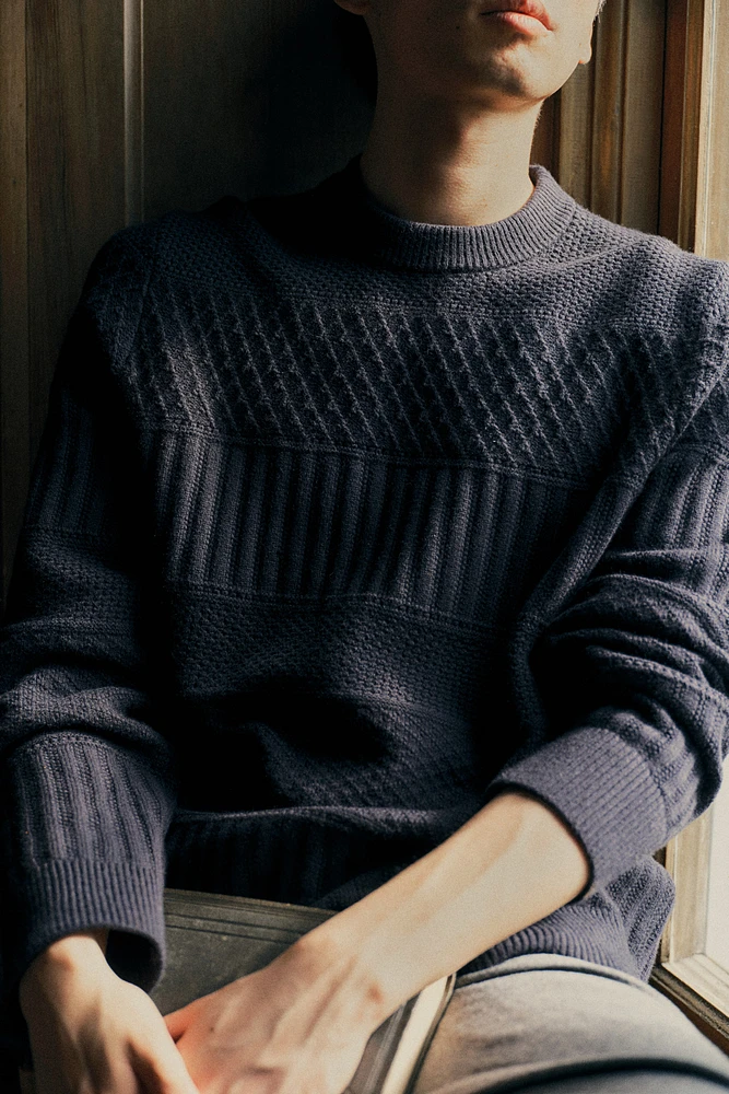 Regular Fit Textured-Knit Sweater