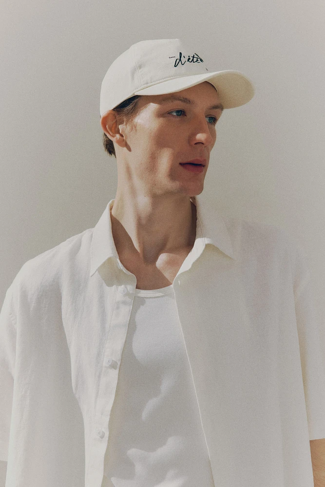 Loose-Fit Short-Sleeved Linen-Blend Shirt