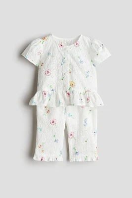 2-Piece Eyelet-Embroidered Set
