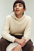 Cable-Knit-Look Hoodie