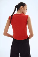 Button-Front Sweater Vest