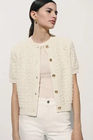 Textured-Knit Cardigan