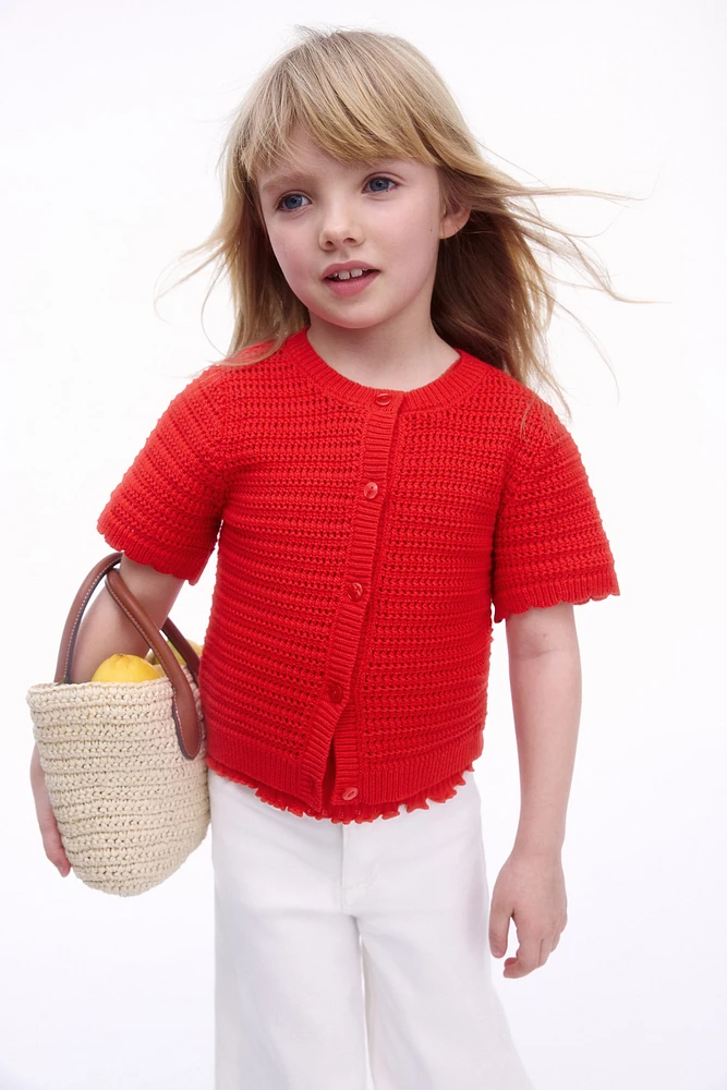 Pointelle-Knit Cardigan