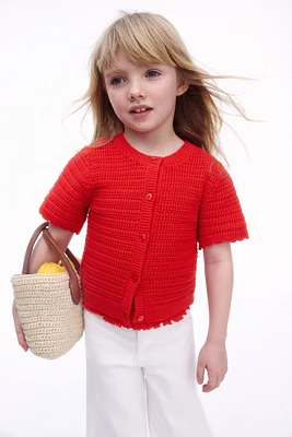 Pointelle-Knit Cardigan