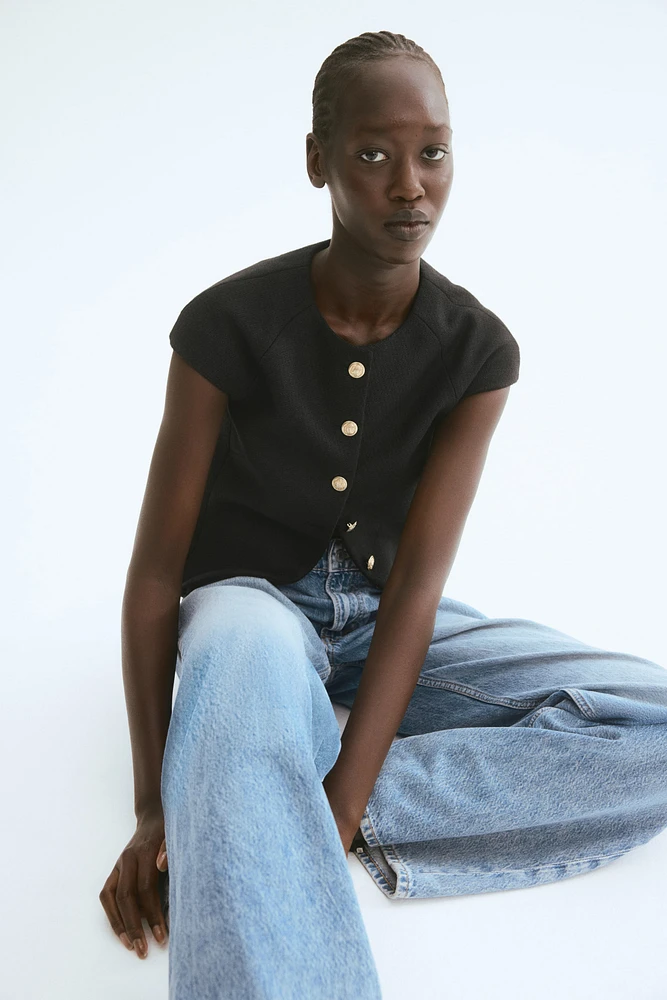 Button-Front Top