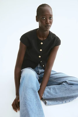 Button-Front Top