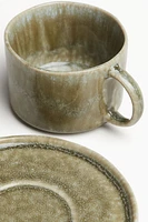 Reactive-Glaze Mug and Saucer