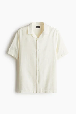 Regular Fit Jacquard-weave Resort Shirt
