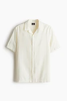 Regular Fit Jacquard-weave Resort Shirt
