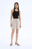 Linen-Blend Drawstring Shorts