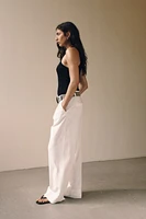 Linen-Blend Pants with Belt