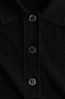 Pointelle-Knit Polo Shirt