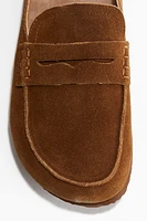 Mules mocassins en cuir