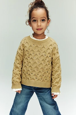 Hole-Knit Sweater