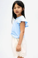 Flutter-Sleeved Cotton Top