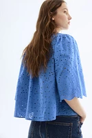 Blouse with Eyelet Embroidery