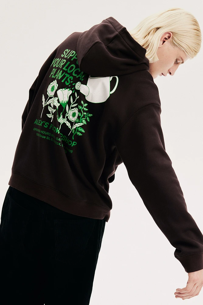 Loose Fit Printed Hoodie
