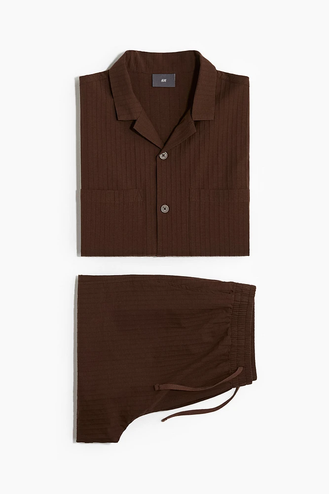 Cotton Pajama Shirt and Shorts