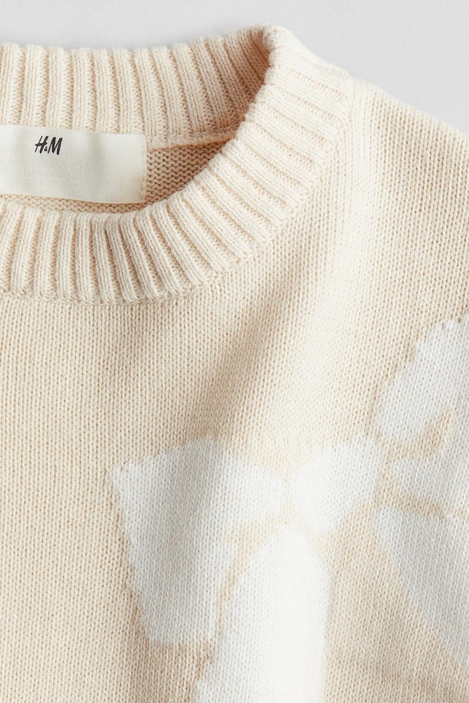 Jacquard-knit Cotton Sweater