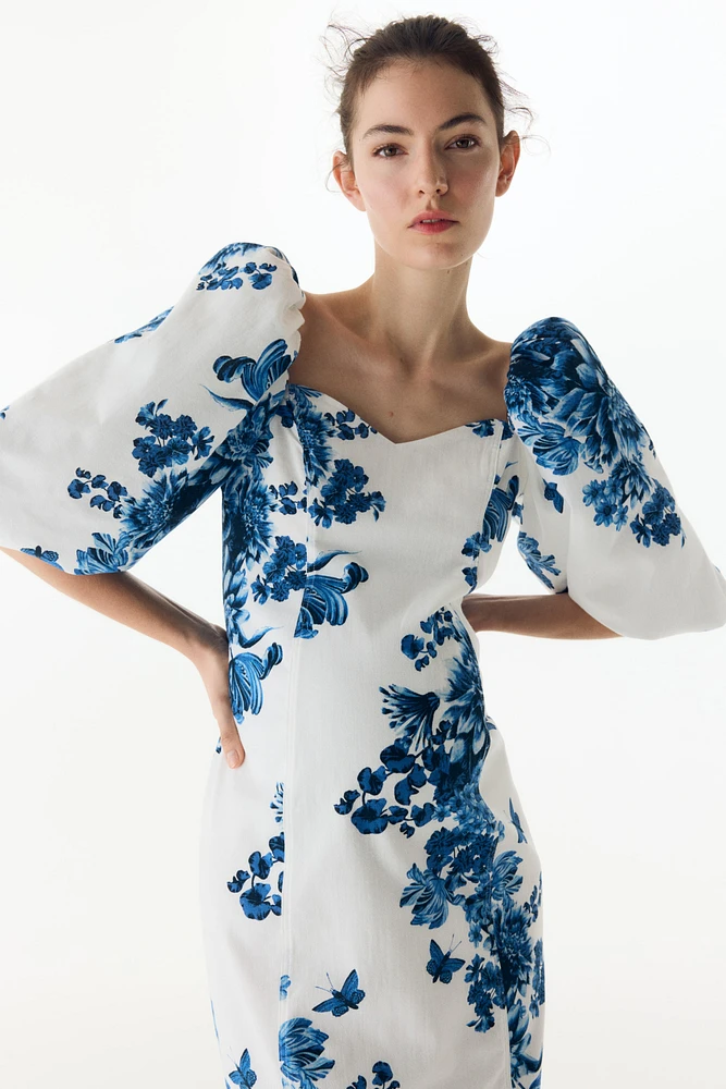 MAMA Robe en coton avec manches ballon