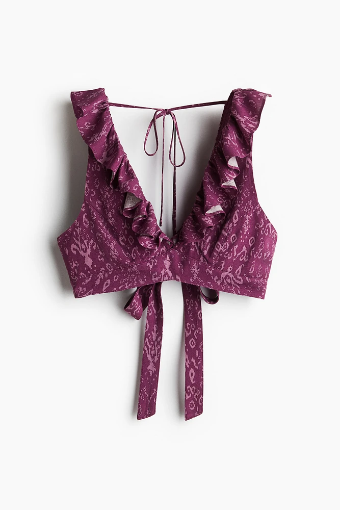 Ruffle-Trimmed Crop Top