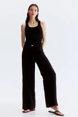 Linen-Blend Pants